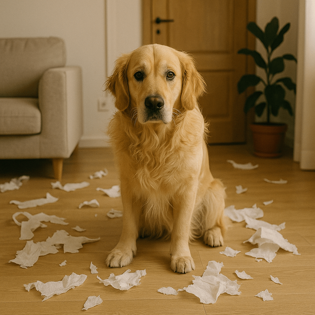 Golden Retriever Ayrılık Kaygısı: Yıkım ve Yalnız Kalma Eğitimi - Tagicons