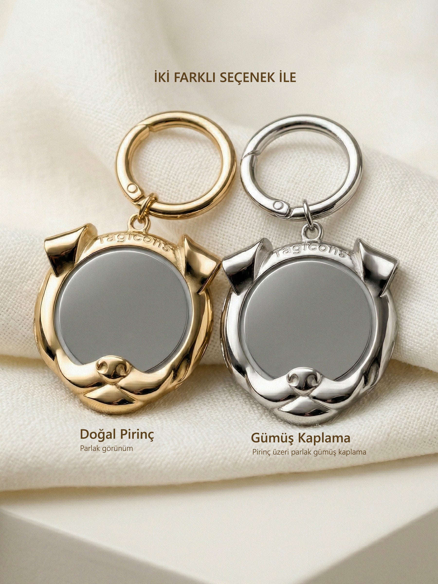 Köpek figürlü airtag kılıfı anahtarlık, kişiselleştirilebilir isim yazı seçeneğiyle şık tasarım.