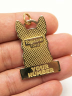 Alman Çoban temalı kişiselleştirilebilir künye, evcil hayvanınız için isme özel üretim şık aksesuar.